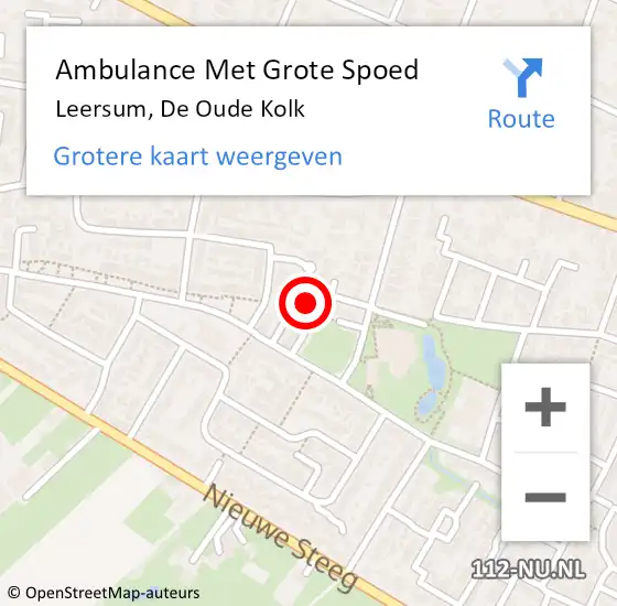 Locatie op kaart van de 112 melding: Ambulance Met Grote Spoed Naar Leersum, De Oude Kolk op 21 juni 2015 03:34