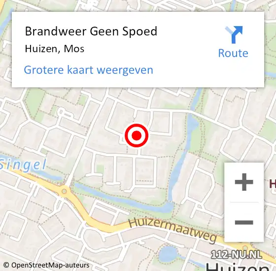 Locatie op kaart van de 112 melding: Brandweer Geen Spoed Naar Huizen, Mos op 21 juni 2015 04:18