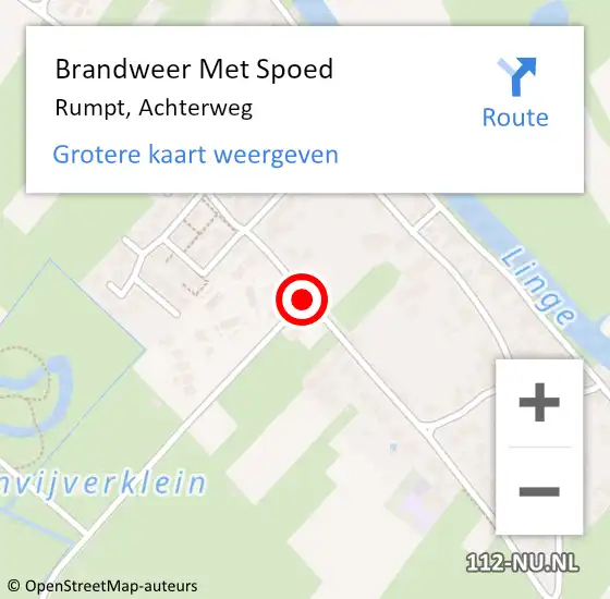 Locatie op kaart van de 112 melding: Brandweer Met Spoed Naar Rumpt, Achterweg op 21 juni 2015 05:13