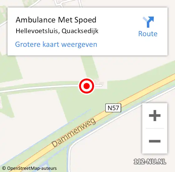 Locatie op kaart van de 112 melding: Ambulance Met Spoed Naar Hellevoetsluis, Quacksedijk op 21 juni 2015 10:40