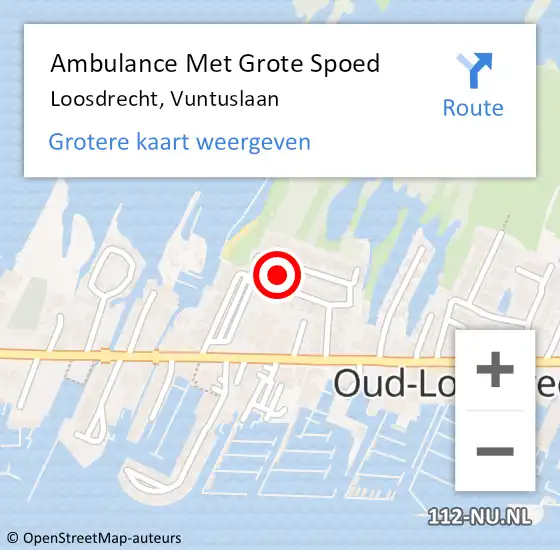 Locatie op kaart van de 112 melding: Ambulance Met Grote Spoed Naar Loosdrecht, Vuntuslaan op 21 juni 2015 11:19