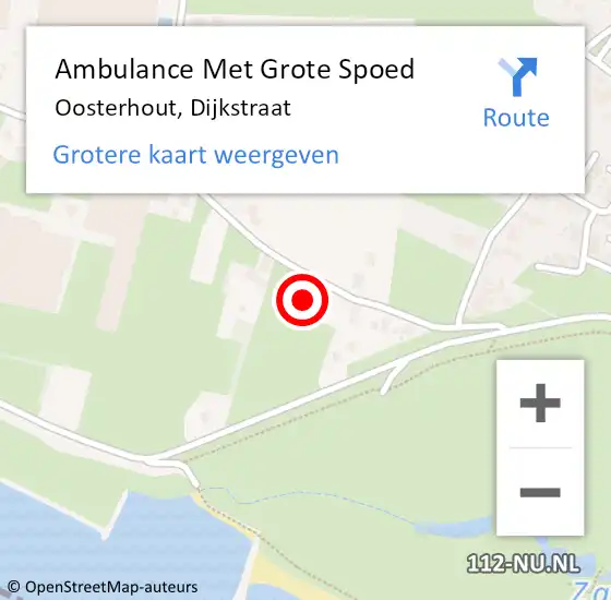 Locatie op kaart van de 112 melding: Ambulance Met Grote Spoed Naar Oosterhout, Dijkstraat op 21 juni 2015 15:35