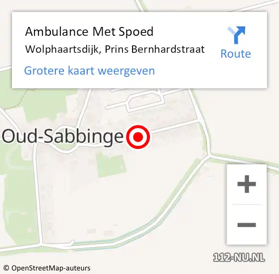 Locatie op kaart van de 112 melding: Ambulance Met Spoed Naar Wolphaartsdijk, Prins Bernhardstraat op 21 juni 2015 15:39