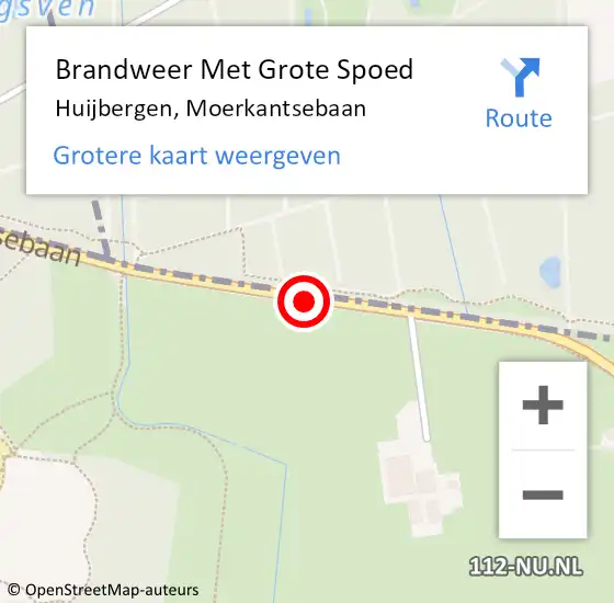 Locatie op kaart van de 112 melding: Brandweer Met Grote Spoed Naar Huijbergen, Moerkantsebaan op 21 juni 2015 18:13