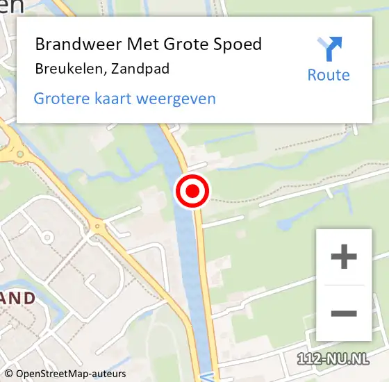 Locatie op kaart van de 112 melding: Brandweer Met Grote Spoed Naar Breukelen, Zandpad op 21 juni 2015 20:12