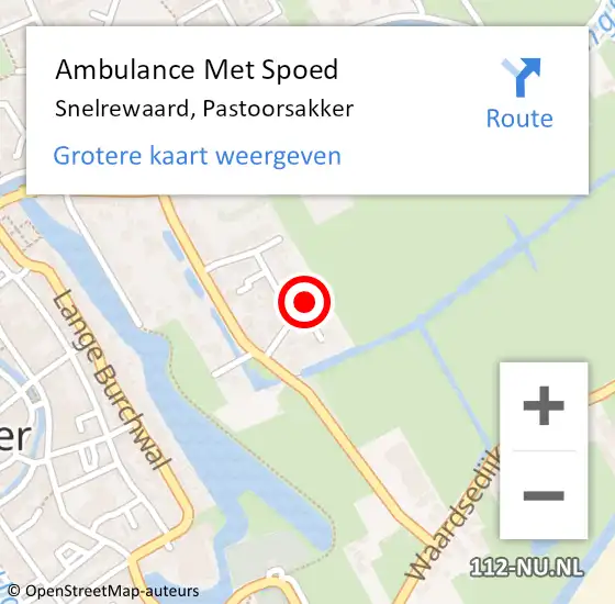 Locatie op kaart van de 112 melding: Ambulance Met Spoed Naar Snelrewaard, Pastoorsakker op 21 juni 2015 22:10