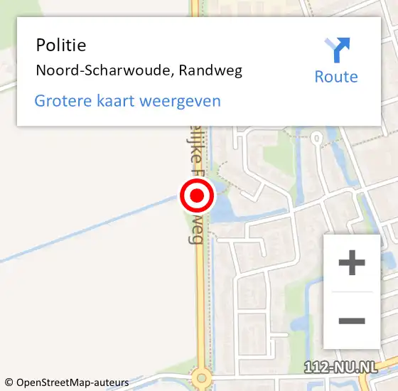 Locatie op kaart van de 112 melding: Politie Noord-Scharwoude, Randweg op 21 juni 2015 22:32