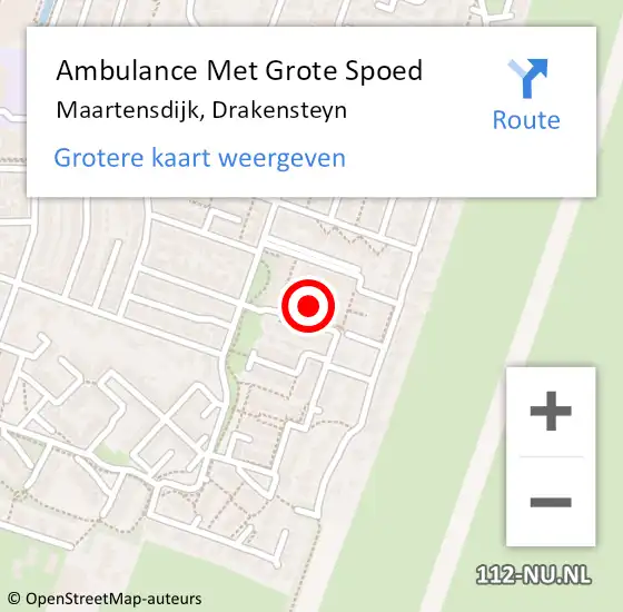 Locatie op kaart van de 112 melding: Ambulance Met Grote Spoed Naar Maartensdijk, Drakensteyn op 22 juni 2015 02:49