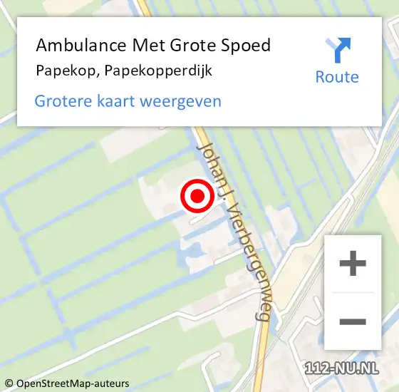 Locatie op kaart van de 112 melding: Ambulance Met Grote Spoed Naar Papekop, Papekopperdijk op 22 juni 2015 04:36