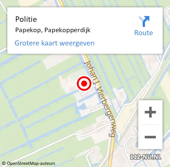 Locatie op kaart van de 112 melding: Politie Papekop, Papekopperdijk op 22 juni 2015 04:37