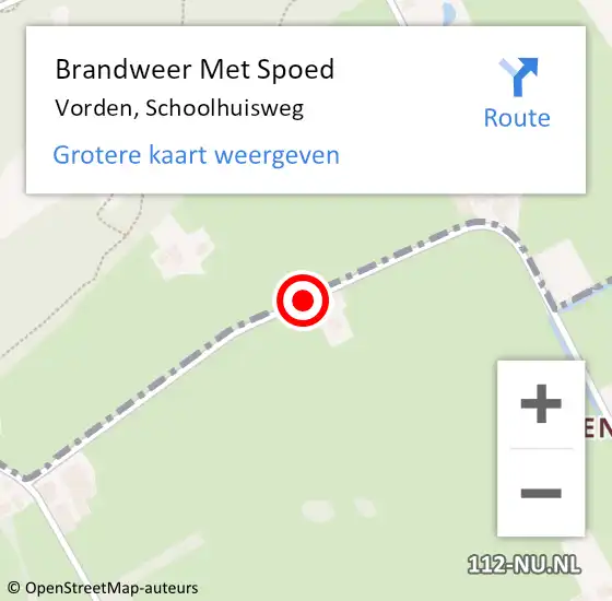 Locatie op kaart van de 112 melding: Brandweer Met Spoed Naar Vorden, Schoolhuisweg op 22 juni 2015 06:51