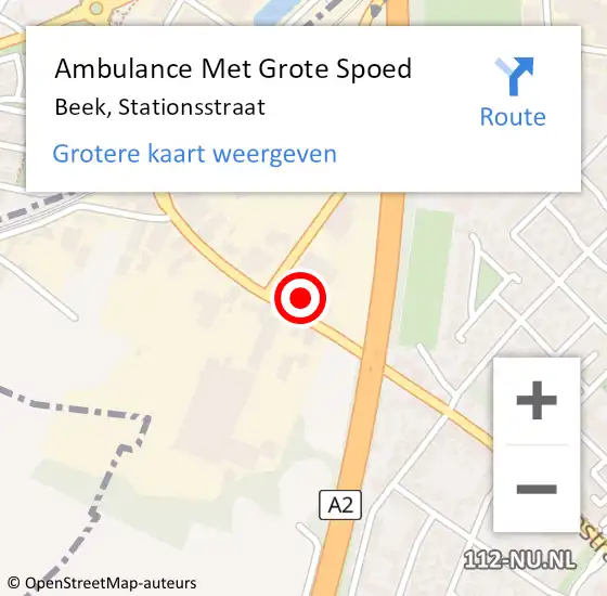 Locatie op kaart van de 112 melding: Ambulance Met Grote Spoed Naar Beek, Stationsstraat op 22 juni 2015 09:50