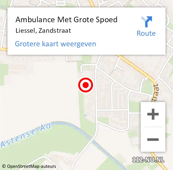 Locatie op kaart van de 112 melding: Ambulance Met Grote Spoed Naar Liessel, Zandstraat op 22 juni 2015 11:46