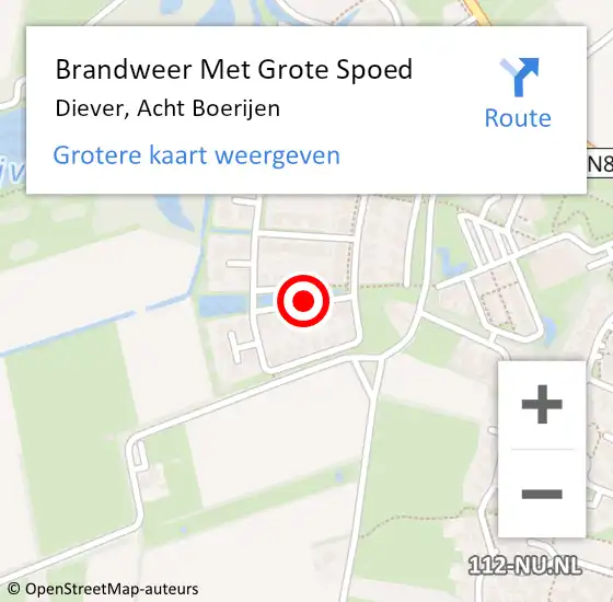 Locatie op kaart van de 112 melding: Brandweer Met Grote Spoed Naar Diever, Acht Boerijen op 22 juni 2015 13:33