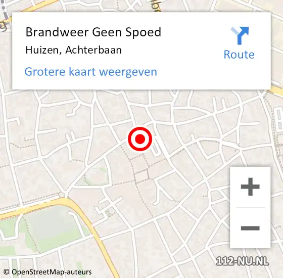 Locatie op kaart van de 112 melding: Brandweer Geen Spoed Naar Huizen, Achterbaan op 22 juni 2015 13:42