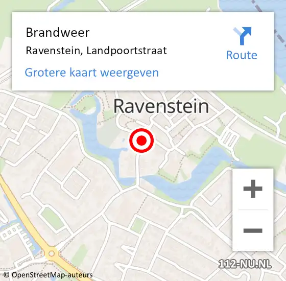 Locatie op kaart van de 112 melding: Brandweer Ravenstein, Landpoortstraat op 22 juni 2015 14:36