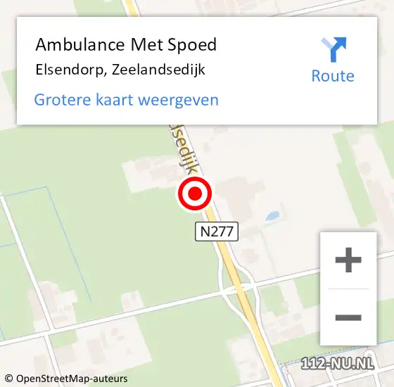 Locatie op kaart van de 112 melding: Ambulance Met Spoed Naar Elsendorp, Zeelandsedijk op 22 juni 2015 16:46