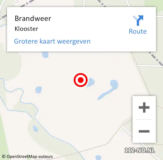 Locatie op kaart van de 112 melding: Brandweer Klooster op 22 juni 2015 17:49