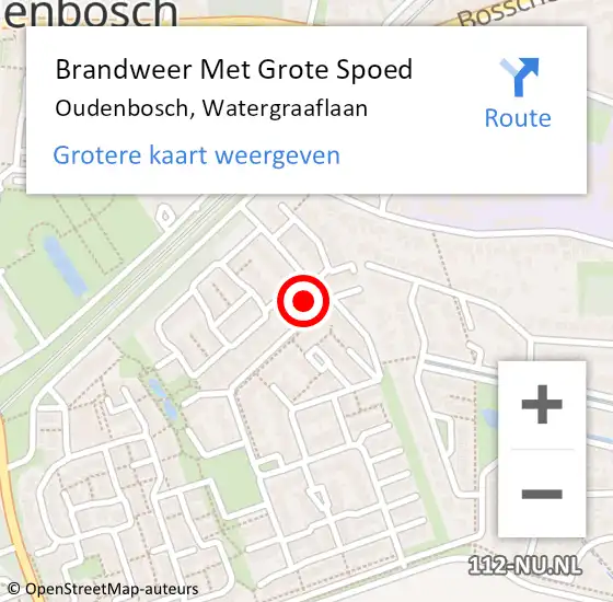 Locatie op kaart van de 112 melding: Brandweer Met Grote Spoed Naar Oudenbosch, Watergraaflaan op 22 juni 2015 19:08