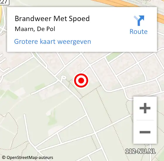 Locatie op kaart van de 112 melding: Brandweer Met Spoed Naar Maarn, De Pol op 22 juni 2015 19:10