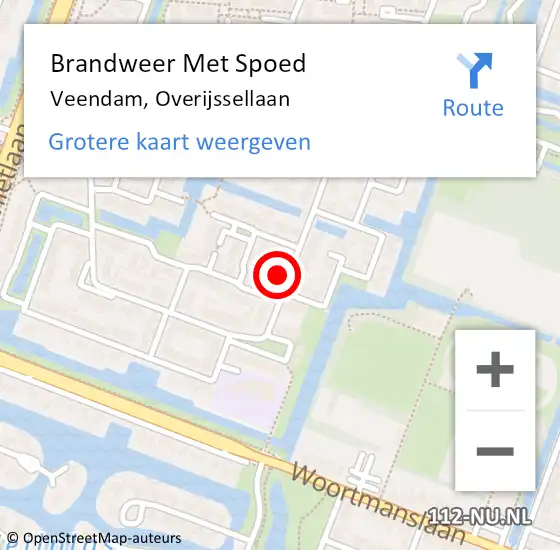 Locatie op kaart van de 112 melding: Brandweer Met Spoed Naar Veendam, Overijssellaan op 23 juni 2015 02:22