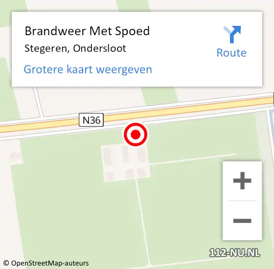 Locatie op kaart van de 112 melding: Brandweer Met Spoed Naar Stegeren, Ondersloot op 23 juni 2015 07:52