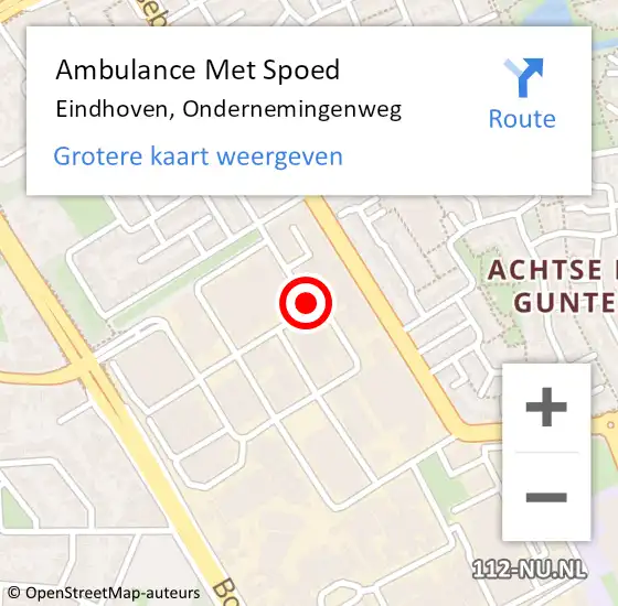 Locatie op kaart van de 112 melding: Ambulance Met Spoed Naar Eindhoven, Ondernemingenweg op 23 juni 2015 09:23