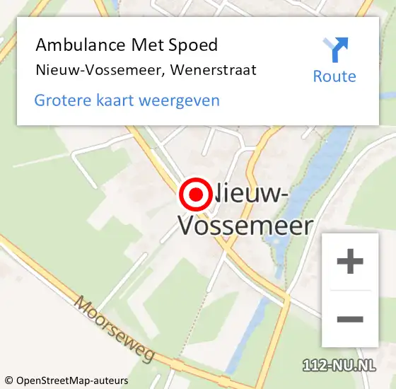 Locatie op kaart van de 112 melding: Ambulance Met Spoed Naar Nieuw-Vossemeer, Wenerstraat op 23 juni 2015 09:37