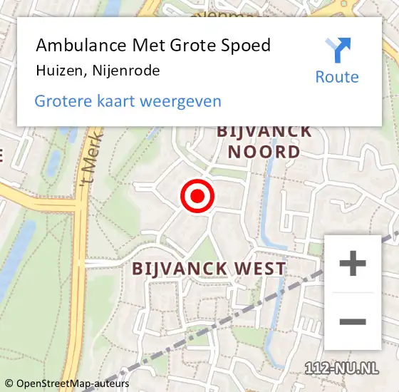 Locatie op kaart van de 112 melding: Ambulance Met Grote Spoed Naar Huizen, Nijenrode op 23 juni 2015 09:54