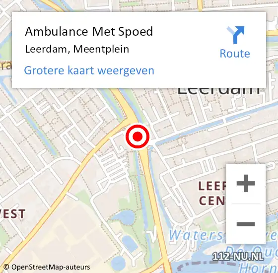 Locatie op kaart van de 112 melding: Ambulance Met Spoed Naar Leerdam, Meentplein op 23 juni 2015 11:07