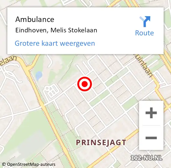 Locatie op kaart van de 112 melding: Ambulance Eindhoven, Melis Stokelaan op 23 juni 2015 11:37