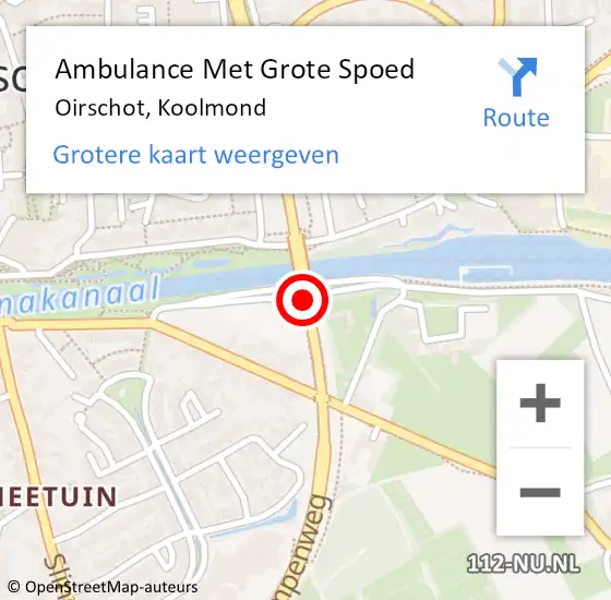 Locatie op kaart van de 112 melding: Ambulance Met Grote Spoed Naar Oirschot, Koolmond op 23 juni 2015 12:35