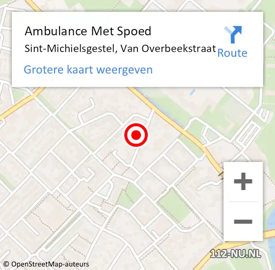 Locatie op kaart van de 112 melding: Ambulance Met Spoed Naar Sint-Michielsgestel, Van Overbeekstraat op 23 juni 2015 13:44