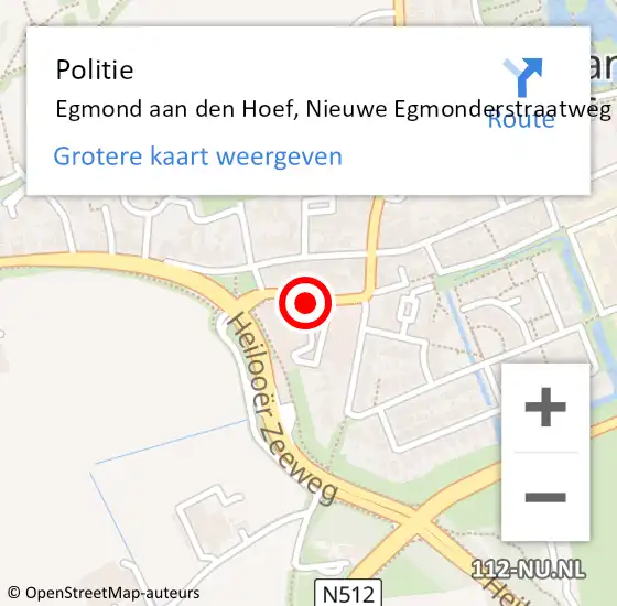 Locatie op kaart van de 112 melding: Politie Egmond aan den Hoef, Nieuwe Egmonderstraatweg op 23 juni 2015 14:38