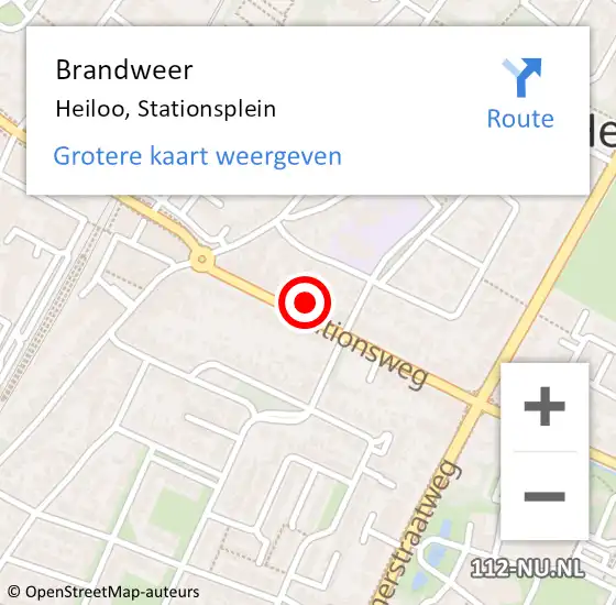 Locatie op kaart van de 112 melding: Brandweer Heiloo, Stationsplein op 23 juni 2015 16:40