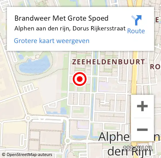 Locatie op kaart van de 112 melding: Brandweer Met Grote Spoed Naar Alphen aan den rijn, Dorus Rijkersstraat op 23 juni 2015 16:50