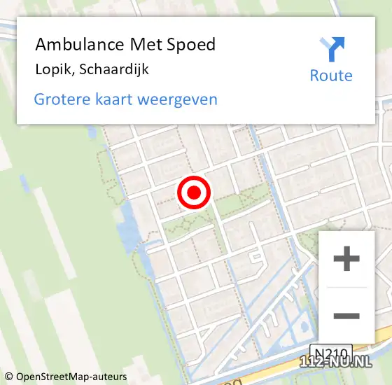 Locatie op kaart van de 112 melding: Ambulance Met Spoed Naar Lopik, Schaardijk op 23 juni 2015 18:22