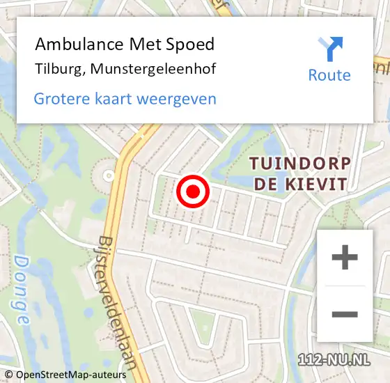 Locatie op kaart van de 112 melding: Ambulance Met Spoed Naar Tilburg, Munstergeleenhof op 11 november 2013 20:41