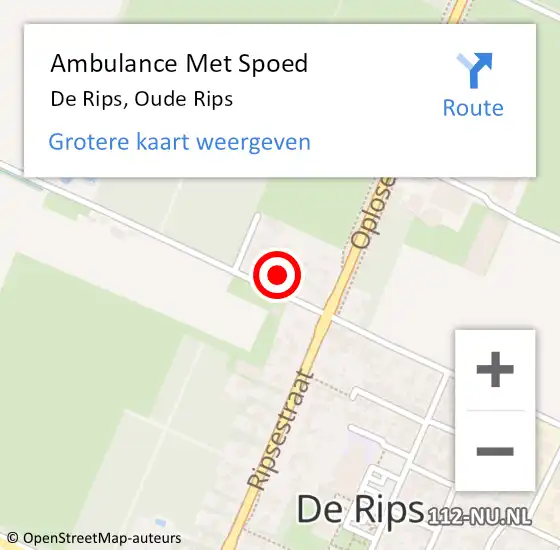 Locatie op kaart van de 112 melding: Ambulance Met Spoed Naar De Rips, Oude Rips op 23 juni 2015 19:23