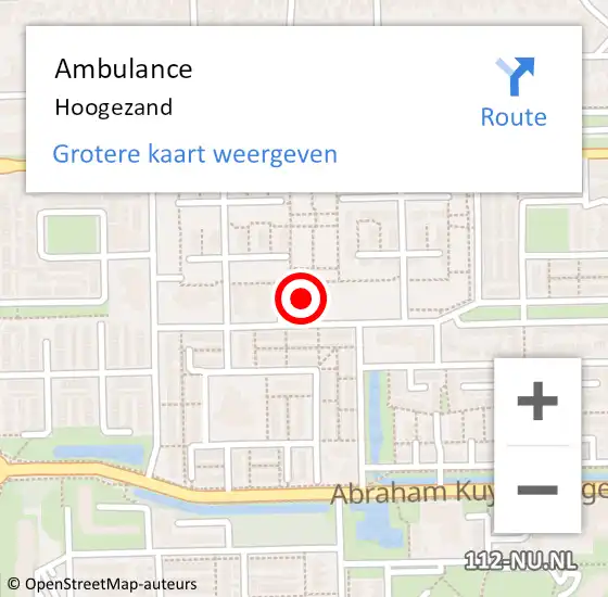 Locatie op kaart van de 112 melding: Ambulance Hoogezand op 11 november 2013 20:51