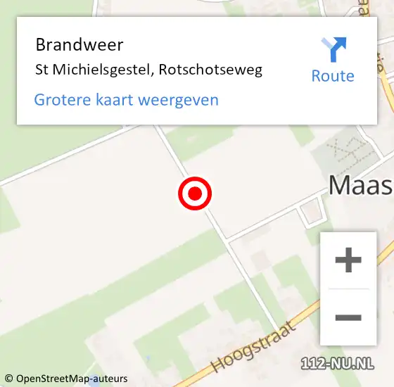 Locatie op kaart van de 112 melding: Brandweer St Michielsgestel, Rotschotseweg op 23 juni 2015 20:07