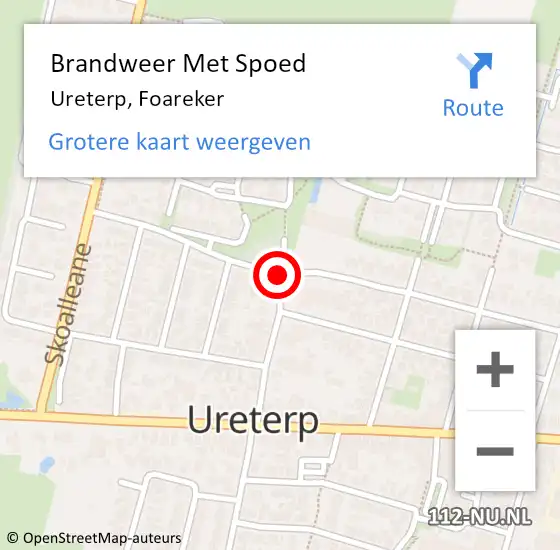 Locatie op kaart van de 112 melding: Brandweer Met Spoed Naar Ureterp, Foareker op 11 november 2013 20:56