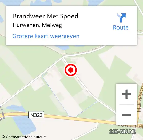 Locatie op kaart van de 112 melding: Brandweer Met Spoed Naar Hurwenen, Meiweg op 23 juni 2015 21:51