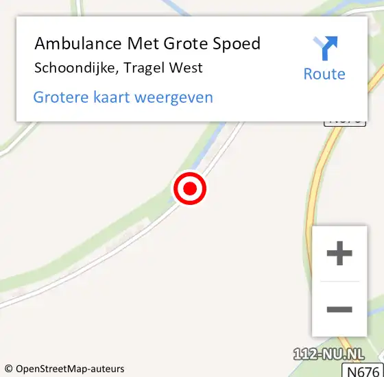 Locatie op kaart van de 112 melding: Ambulance Met Grote Spoed Naar Schoondijke, Tragel West op 23 juni 2015 22:33