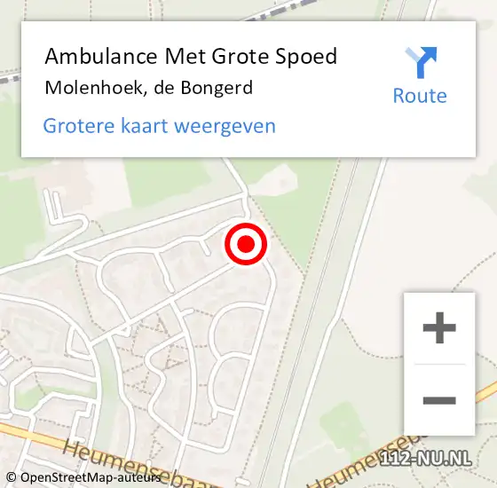 Locatie op kaart van de 112 melding: Ambulance Met Grote Spoed Naar Molenhoek, de Bongerd op 23 juni 2015 22:42