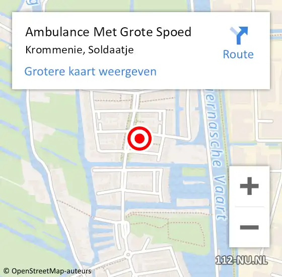 Locatie op kaart van de 112 melding: Ambulance Met Grote Spoed Naar Krommenie, Soldaatje op 11 november 2013 21:13