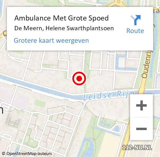 Locatie op kaart van de 112 melding: Ambulance Met Grote Spoed Naar De Meern, Helene Swarthplantsoen op 24 juni 2015 02:07