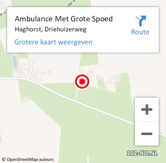 Locatie op kaart van de 112 melding: Ambulance Met Grote Spoed Naar Haghorst, Driehuizerweg op 24 juni 2015 02:55