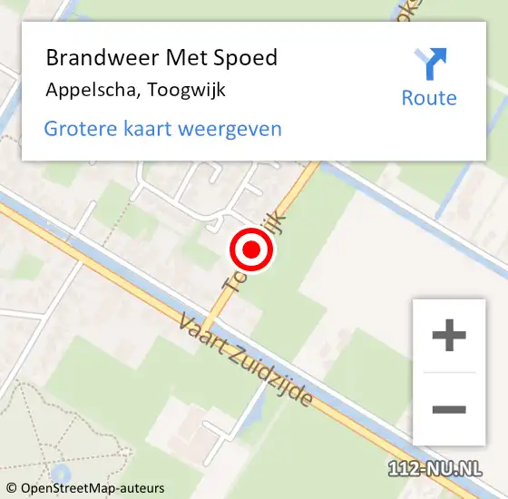 Locatie op kaart van de 112 melding: Brandweer Met Spoed Naar Appelscha, Toogwijk op 24 juni 2015 06:09