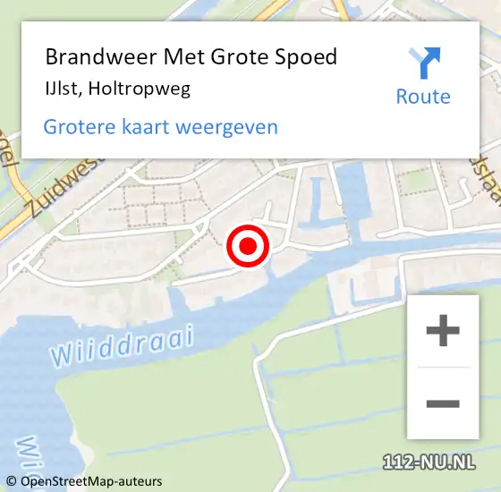 Locatie op kaart van de 112 melding: Brandweer Met Grote Spoed Naar IJlst, Holtropweg op 11 november 2013 21:42